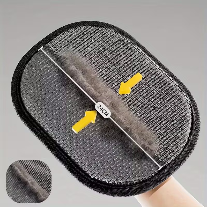 Pet Hair Remover Brush - แปรงกำจัดขนสัตว์เลี้ยงแบบสองด้านและถุงมือกรูมมิ่ง - เครื่องมือกำจัดขนสัตว์แบบ 2-in-1 สำหรับแมวและสุนัข, เครื่องกำจัดขุยผ้าสำหรับใช้ในบ้าน