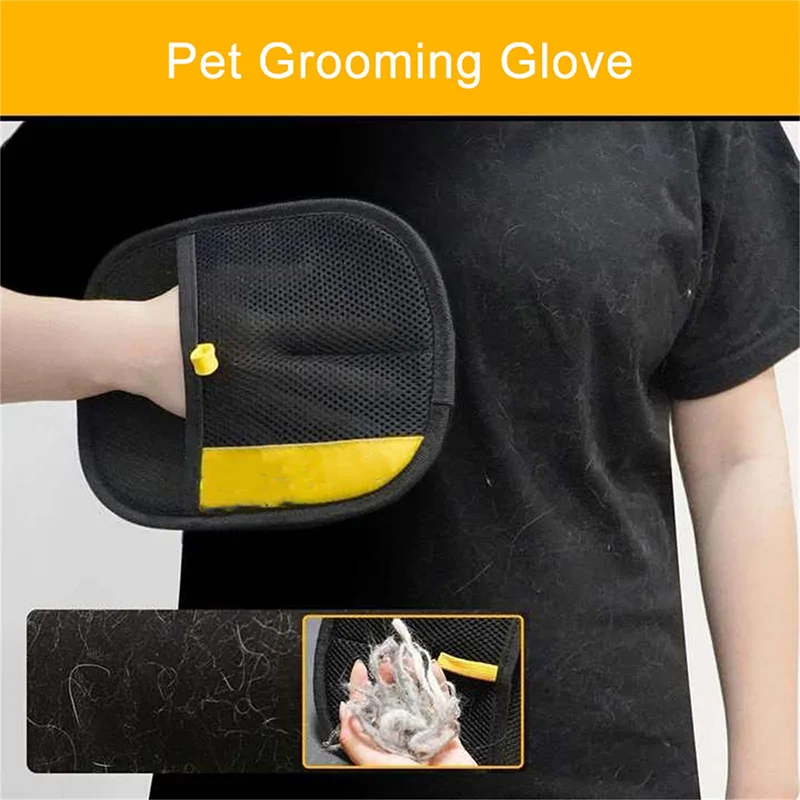 Pet Hair Remover Brush - ถุงมือกำจัดขนสัตว์เลี้ยงแบบไฟฟ้าสถิต แปรงกำจัดขนแมว ถุงมือกาว หวีแมว ถุงมือทำความสะอาดกำจัดขน ถุงมือกรูมมิ่ง