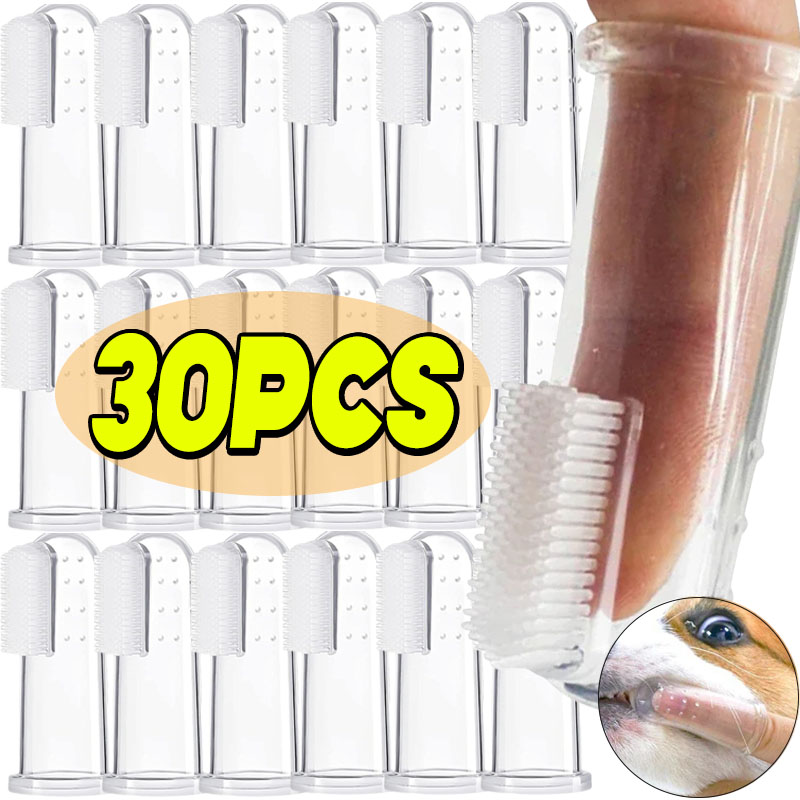Pet Supplies Is Food - Super Soft สัตว์เลี้ยงแปรงสีฟันนิ้วมือตุ๊กตาสุนัขแปรง Bad Breath Tartar