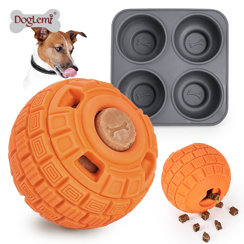 Pet Supplies Is Food - ลูกบอลฝึกกินช้าสำหรับสุนัข ทนทานต่อการกัดแทะ ของเล่นลูกบอลสำหรับสุนัข ของเล่นกัดซ่อนอาหาร ชุดอุปกรณ์สำหรับสัตว์เลี้ยง