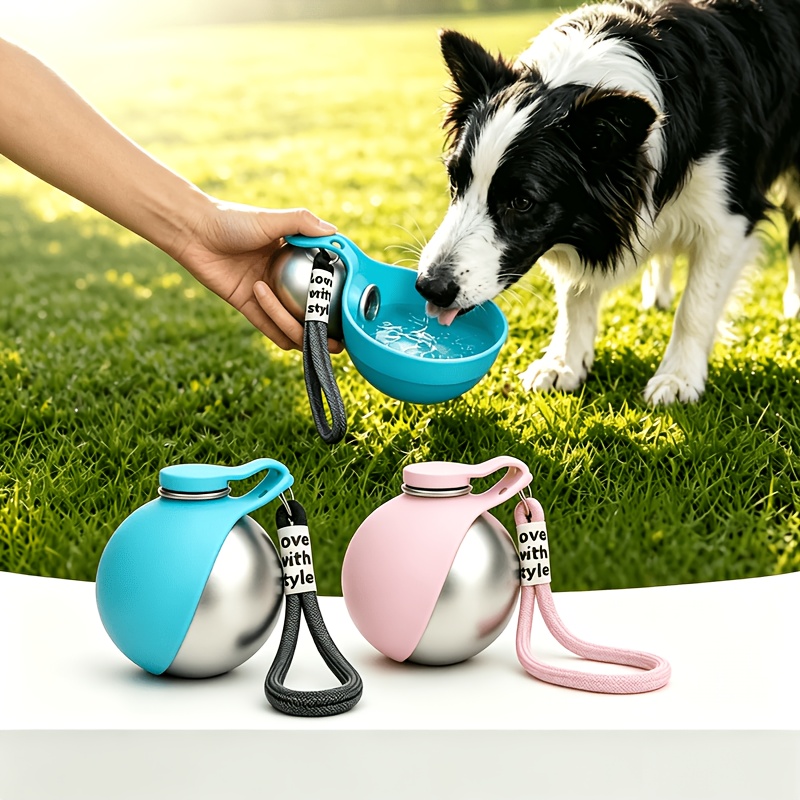 Pet Supplies Coupon - ขวดน้ำสุนัข สแตนเลส 285 มล. ขวดน้ำพกพาสำหรับสุนัข ป้องกันการรั่วซึม