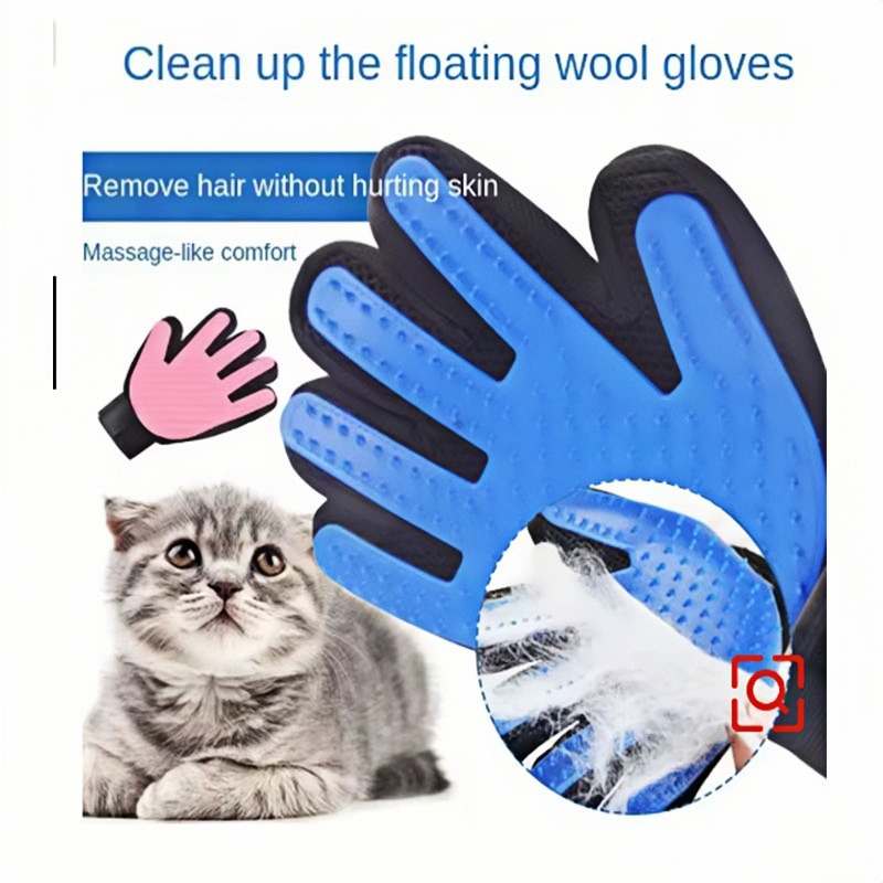 ถุงมือหวีขนสัตว์เลี้ยง ถุงมือท - Pet Hair Remover Brush บทวิจารณ์และราคา