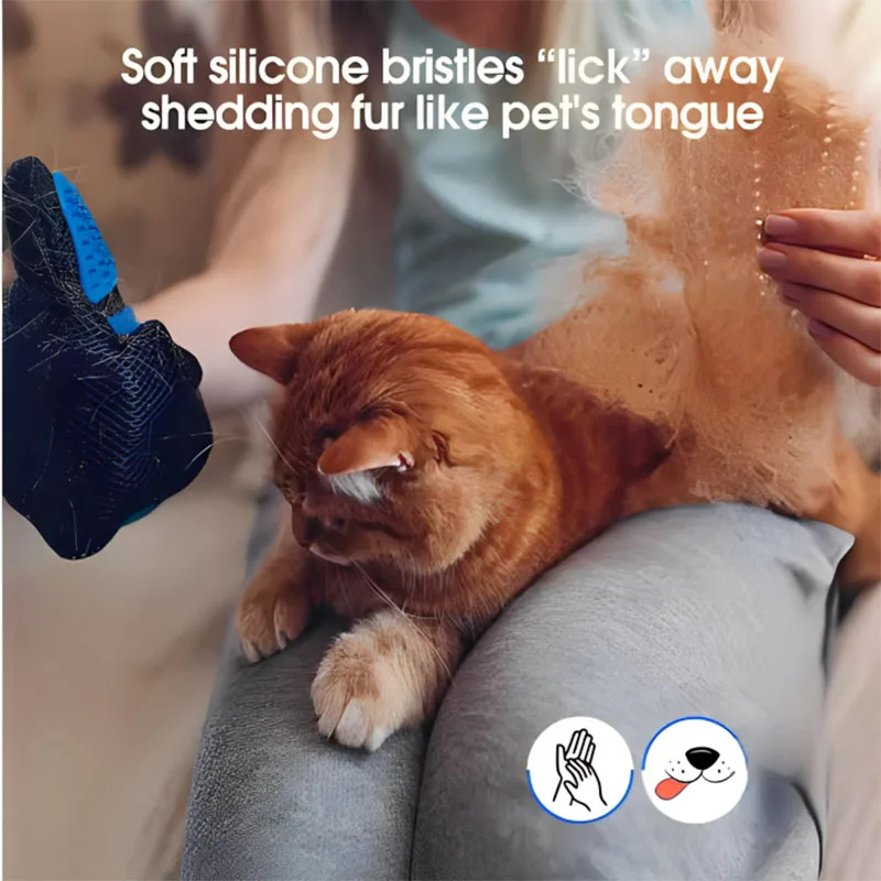 ถุงมือหวีขนสัตว์เลี้ยง ถุงมือท - Pet Hair Remover Brush บทวิจารณ์และราคา