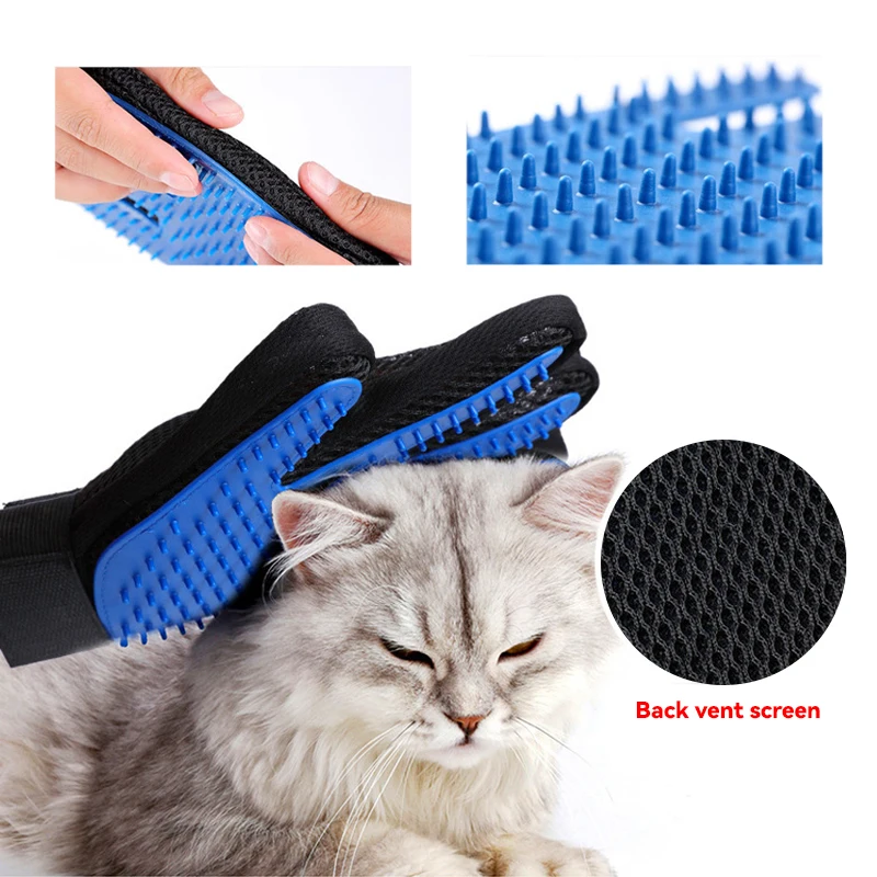 ถุงมือหวีขนสัตว์เลี้ยง ถุงมือท - Pet Hair Remover Brush บทวิจารณ์และราคา